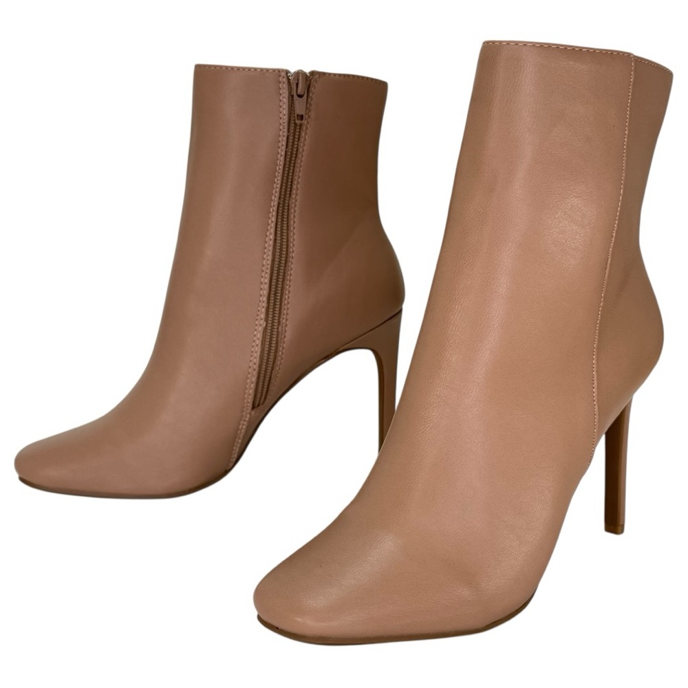 Journee Collection Silvy Tan Faux Leather Heeled Womens Booties Size 7.5M - Picture 8 of 11